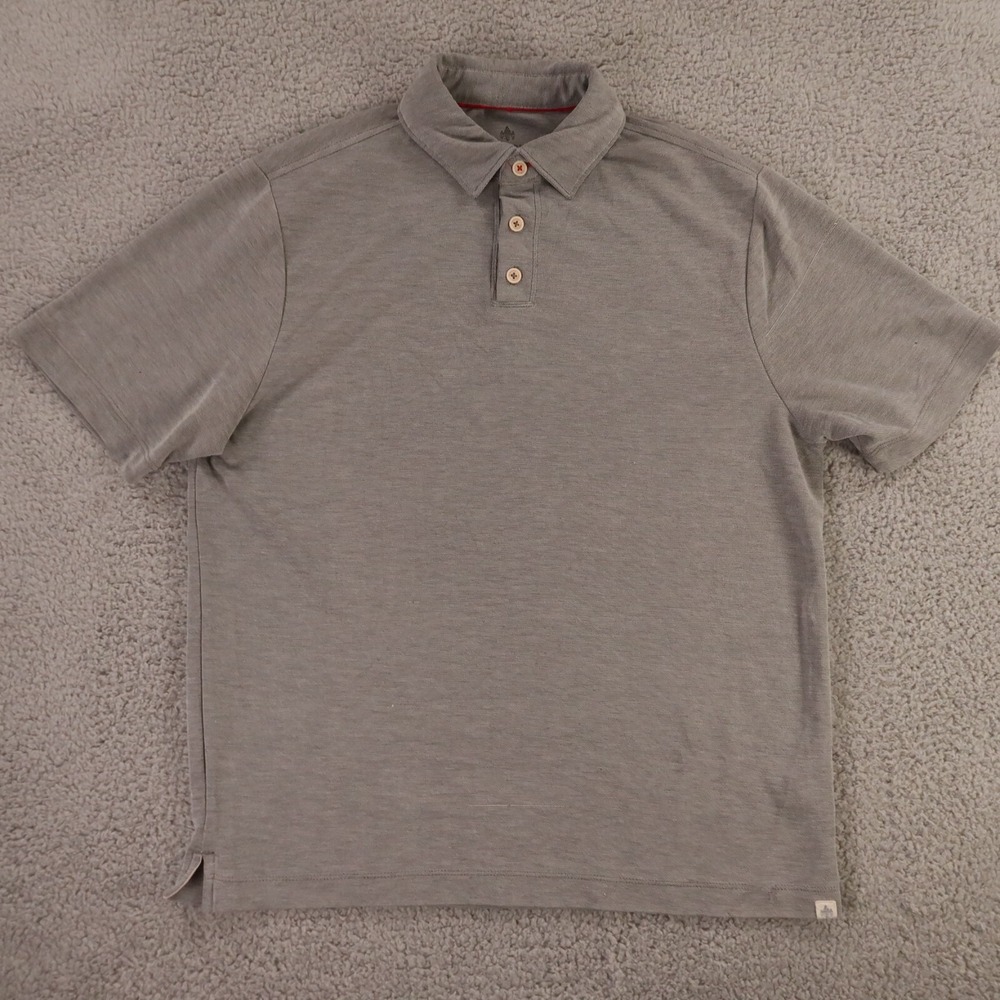 Rainforest Polo‎ Shirt Mens S Gray Heather Modal Golf Short Sleeve Logo